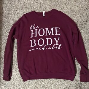 Bella + Canvas Maroon Crewneck Sweatshirt – Women’s Size Large